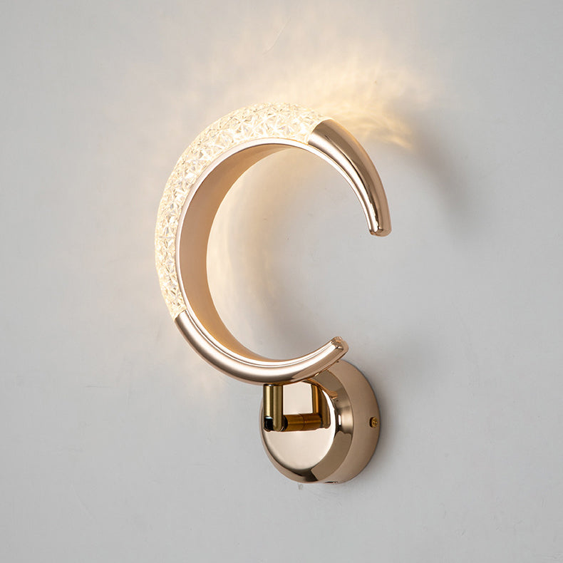 Rose Iron Circle Ring Acrylic Shade LED Wall Sconce Lamp