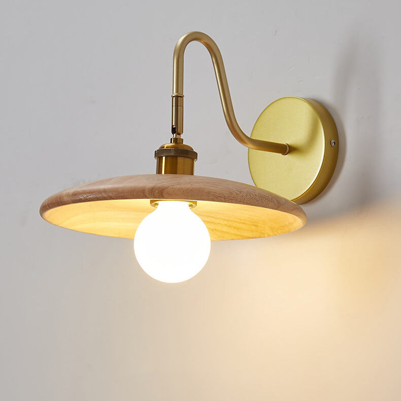Japanese Light Luxury Log Style 1-Light Wall Sconce Lamp