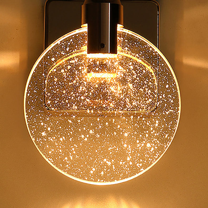 Round Square Base Aluminum Crystal LED Wall Sconce Lamp