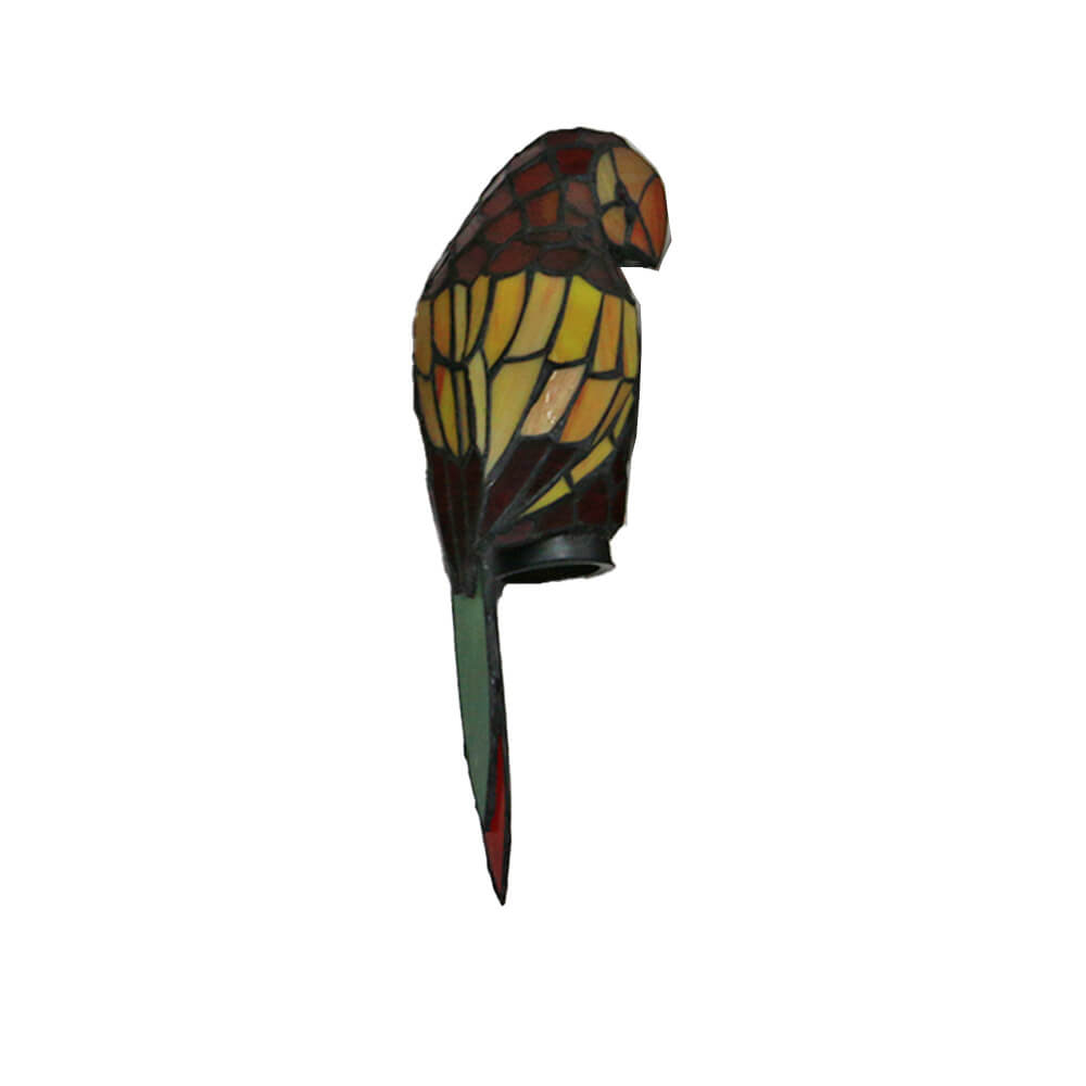Tiffany Parrot Stained Glass 2-Light Wall Sconce Lamp