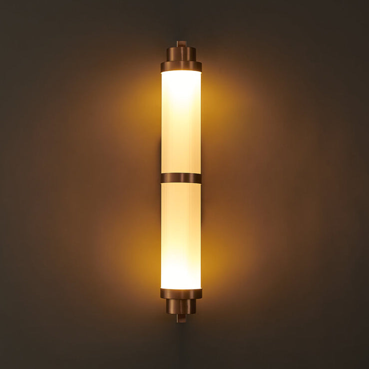 Cylindrical Stainless Steel Rose Gold LED Wall Sconce Lamp