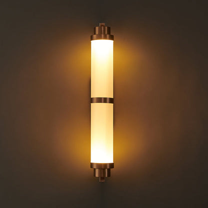 Cylindrical Stainless Steel Rose Gold LED Wall Sconce Lamp