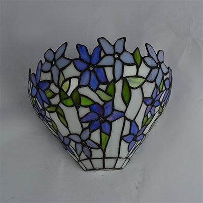 Tiffany Flower Stained Glass Bowl 1-Light Wall Sconce Lamp