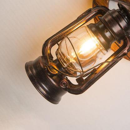 Pine Boat Rudder Kerosene Lamp 1-Light Wall Sconce Lamp