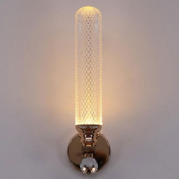 Cylindrical Hardware Acrylic 1-Light Wall Sconce Lamp