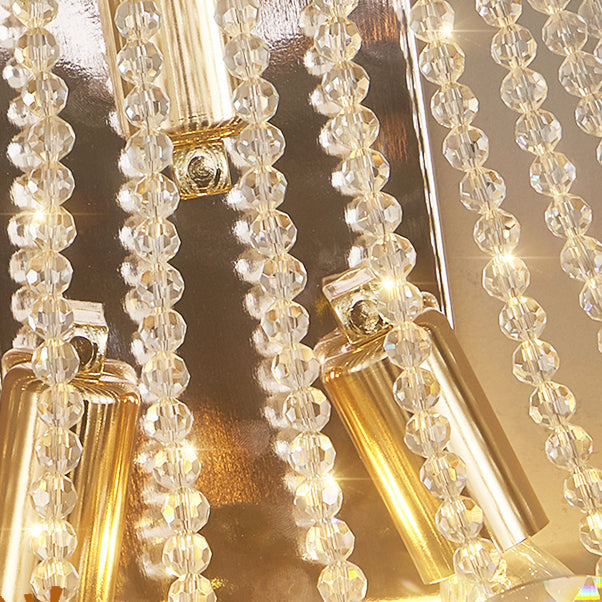 Tassel Triangle Hardware Crystal 3-Light Wall Sconce Lamp