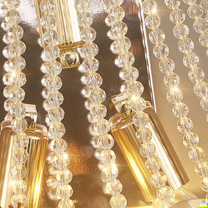 Tassel Triangle Hardware Crystal 3-Light Wall Sconce Lamp