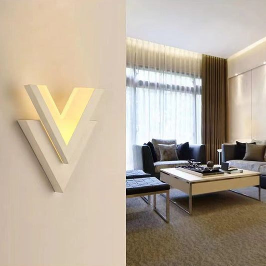 Minimalist V Shape Hardware Acrylic LED Wall Sconce Lamp