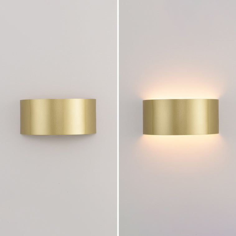 Modern Minimalist Half Round Iron LED Wall Sconce Lamp