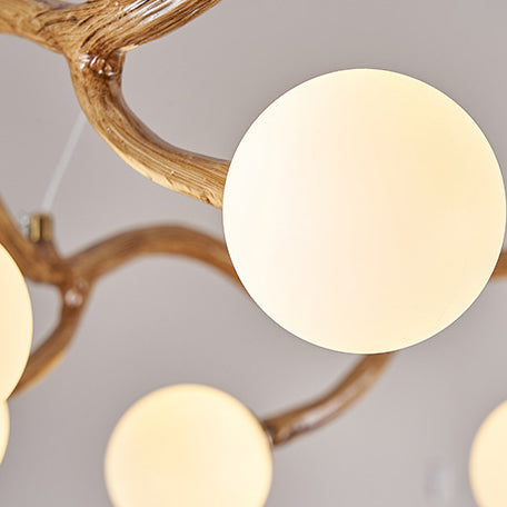 Round Tree Branch Hardware Glass 6/8/10/12 Light Chandelier