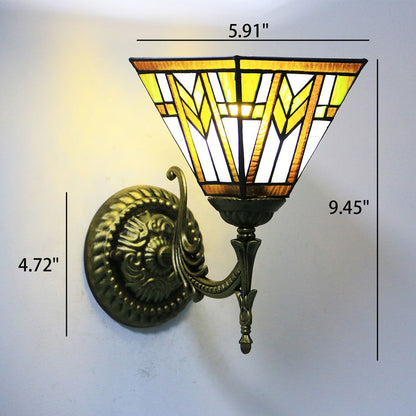 Tiffany Square Stained Glass 1-Light Wall Sconce Lamp