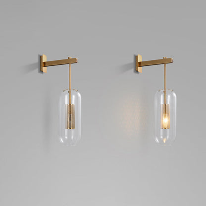 Strip Cylinder Iron Glass 1-Light Wall Sconce Lamp