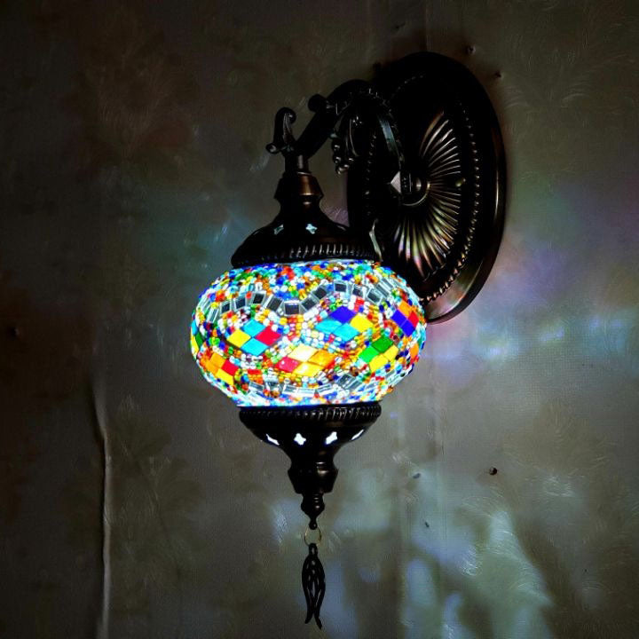 European Exotic Cracked Glass 1-Light Wall Sconce Lamp