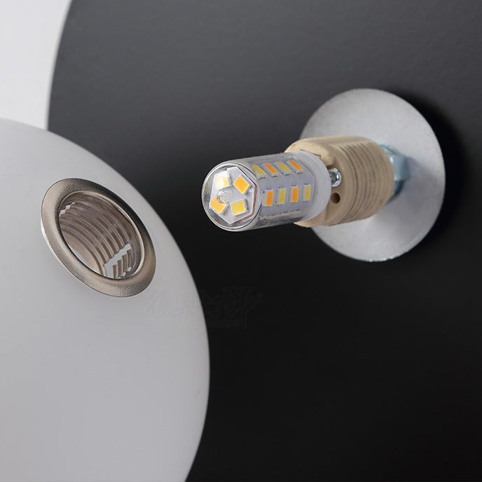 Minimalist Round Orb Iron Glass 1-Light Wall Sconce Lamp
