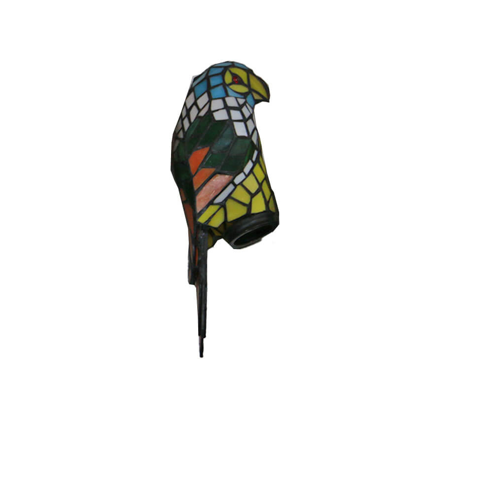 Tiffany Parrot Stained Glass 2-Light Wall Sconce Lamp