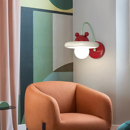 Cone Double Layer Disc Iron Glass 1-Light Wall Sconce Lamp