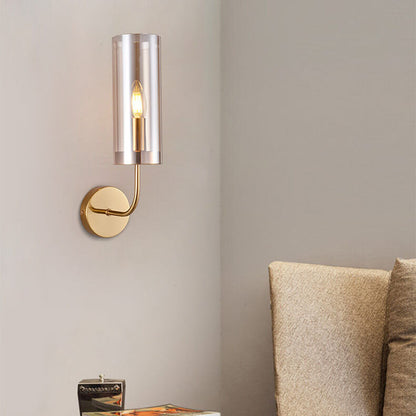 European Light Luxury Glass Iron 1/2-Light Wall Sconce Lamp