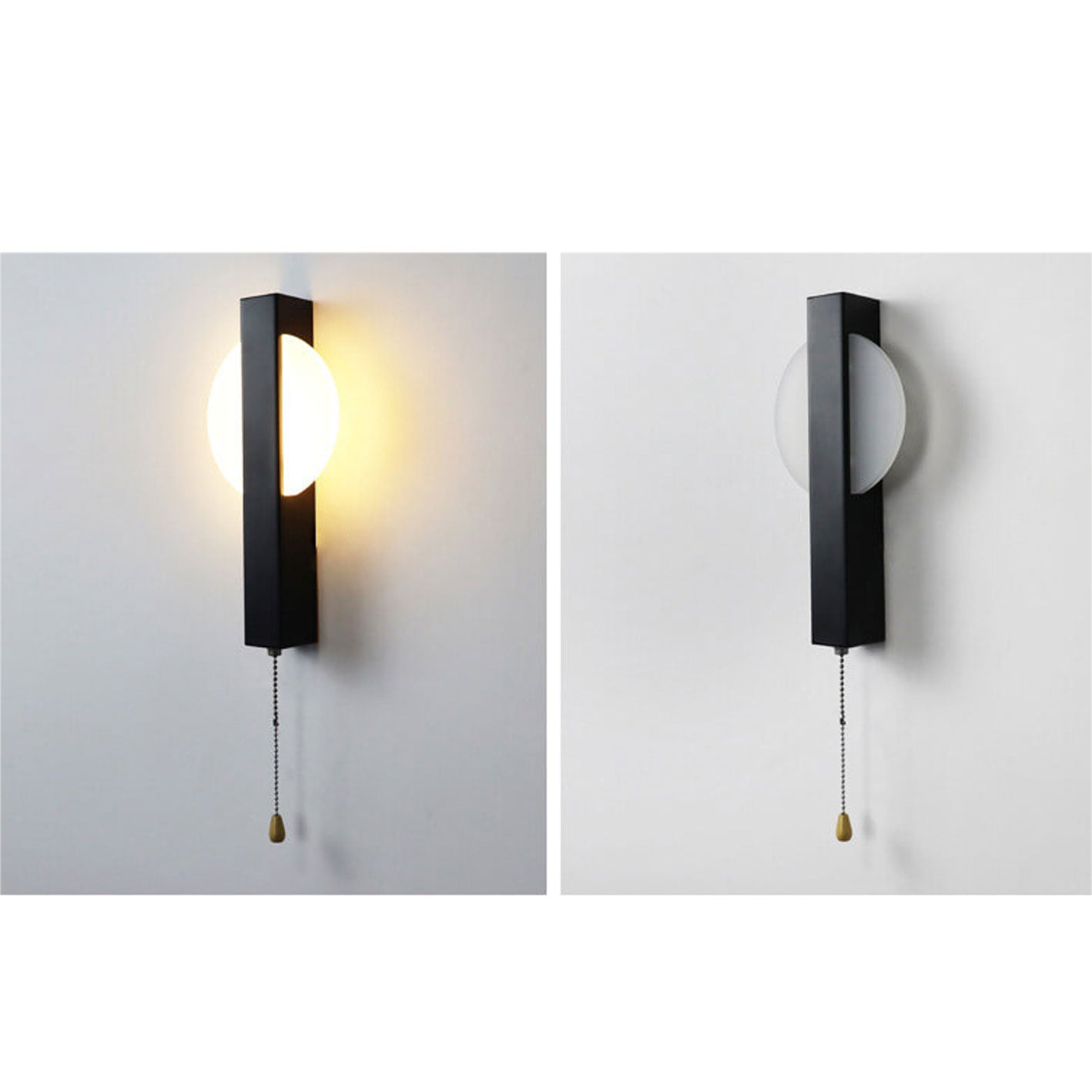 Wrought Iron Acrylic Pull Wire Switch LED Wall Sconce Lamp