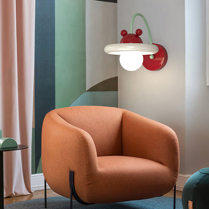 Modern Simplicity Round Iron Metal 1-Light Wall Sconce Lamp