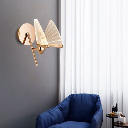 Deco Alloy Butterfly Shape Acrylic LED Wall Sconce Lamp