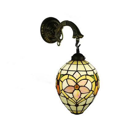 Tiffany Globe Stained Glass 1-Light Wall Sconce Lamp