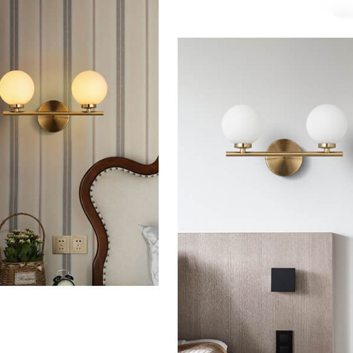 Milk Ball Metal Magic Bean 1/2/3 Light Wall Sconce Lamp