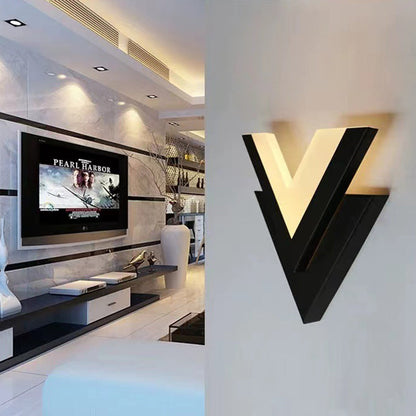 Minimalist V Shape Hardware Acrylic LED Wall Sconce Lamp