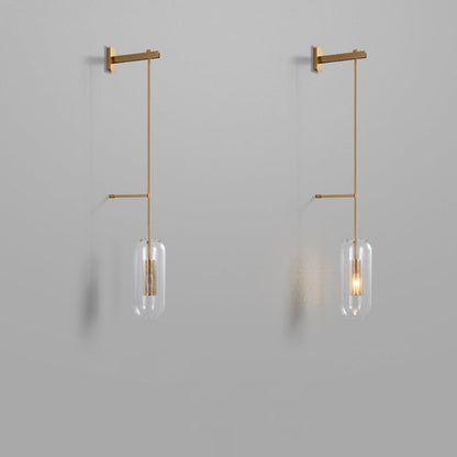 Strip Cylinder Iron Glass 1-Light Wall Sconce Lamp