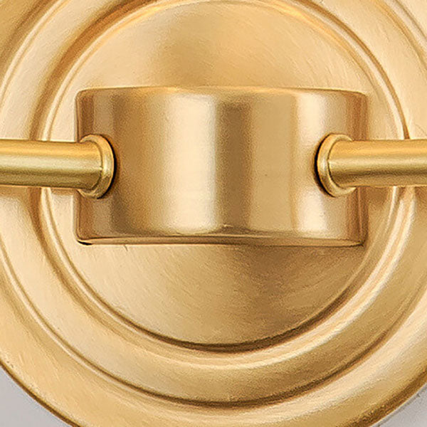 Brass Fabric Glass Straight Arm 1/2 Light Wall Sconce Lamp