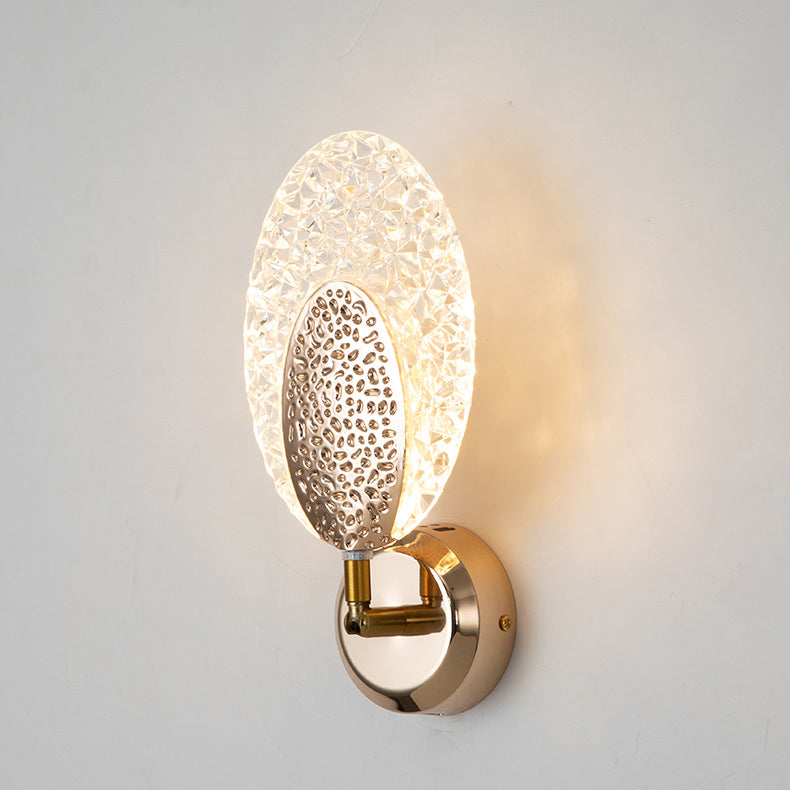 Rose Iron Circle Ring Acrylic Shade LED Wall Sconce Lamp