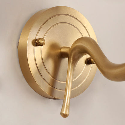 Copper Glass Swan Neck Glass 1/2 Light Wall Sconce Lamp