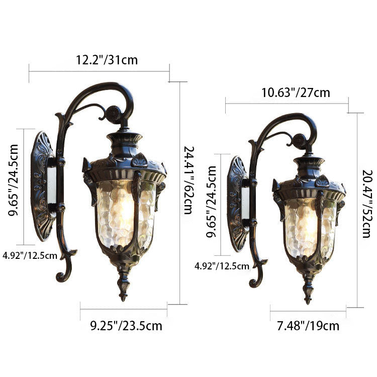 Cylinder Aluminum Glass 1-Light Outdoor Wall Sconce Lamp
