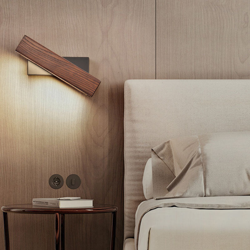 Scandinavian Solid Wood Iron LED Wall Sconce Lamp