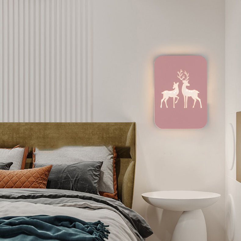 Acrylic Aluminum Iron Deer Ginkgo LED Wall Sconce Lamp
