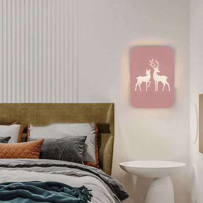 Acrylic Aluminum Iron Deer Ginkgo LED Wall Sconce Lamp