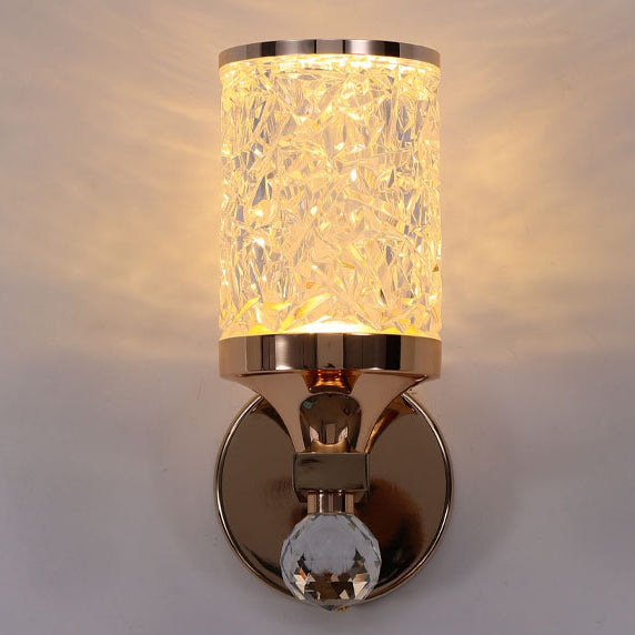 Cylindrical Hardware Acrylic 1-Light Wall Sconce Lamp