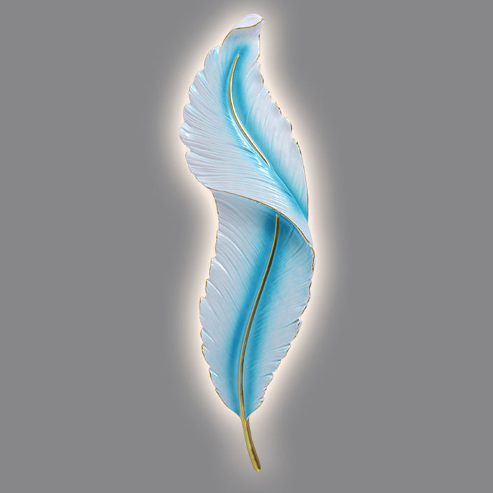 Resin Peacock Feather LED Waterproof Wall Sconce Lamp