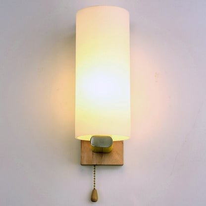Modern Glass 1-Light Cylindrical Shape Wall Sconce Lamp