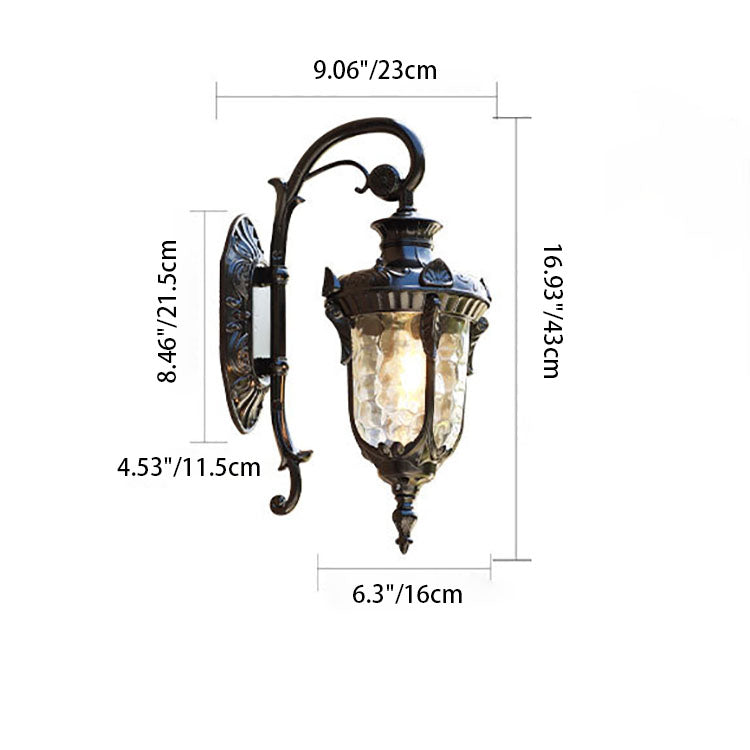 Cylinder Aluminum Glass 1-Light Outdoor Wall Sconce Lamp