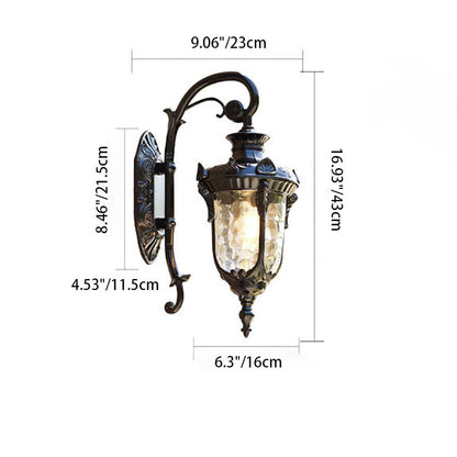 Cylinder Aluminum Glass 1-Light Outdoor Wall Sconce Lamp