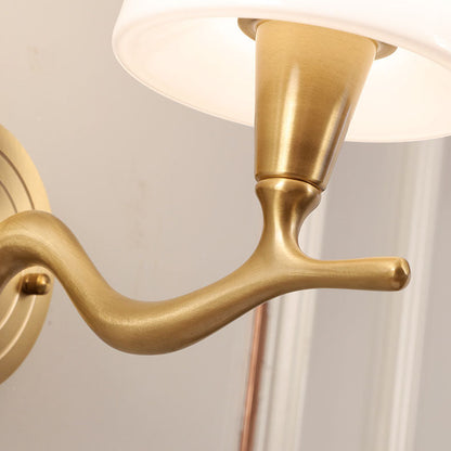 Copper Glass Swan Neck Glass 1/2 Light Wall Sconce Lamp