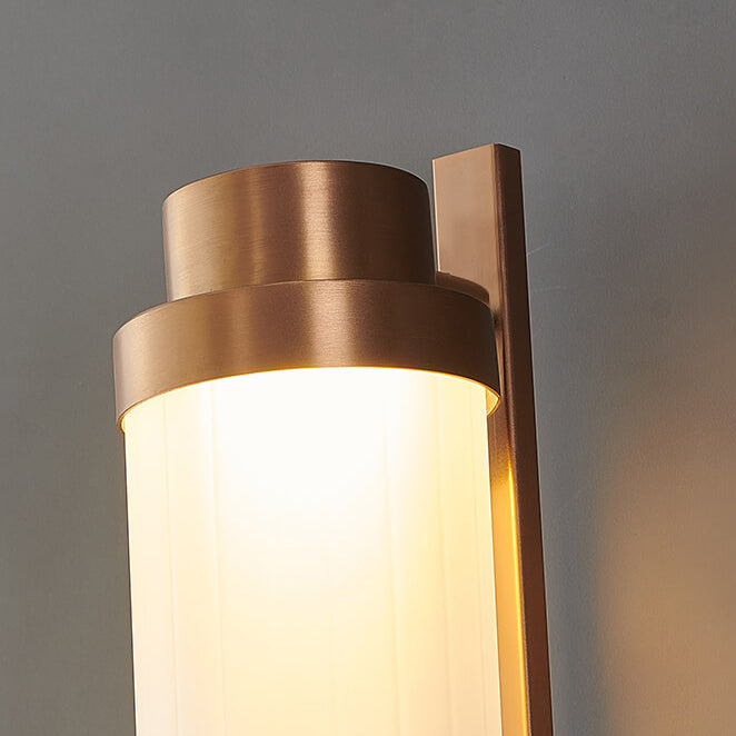 Cylindrical Stainless Steel Rose Gold LED Wall Sconce Lamp