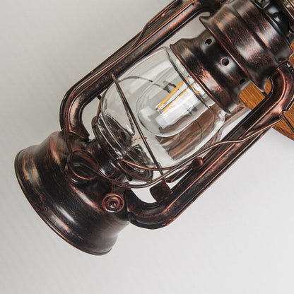 Pine Boat Rudder Kerosene Lamp 1-Light Wall Sconce Lamp