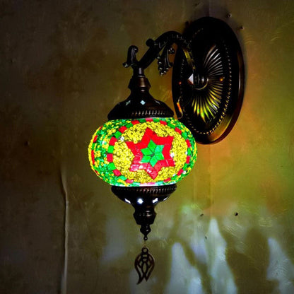 European Exotic Cracked Glass 1-Light Wall Sconce Lamp