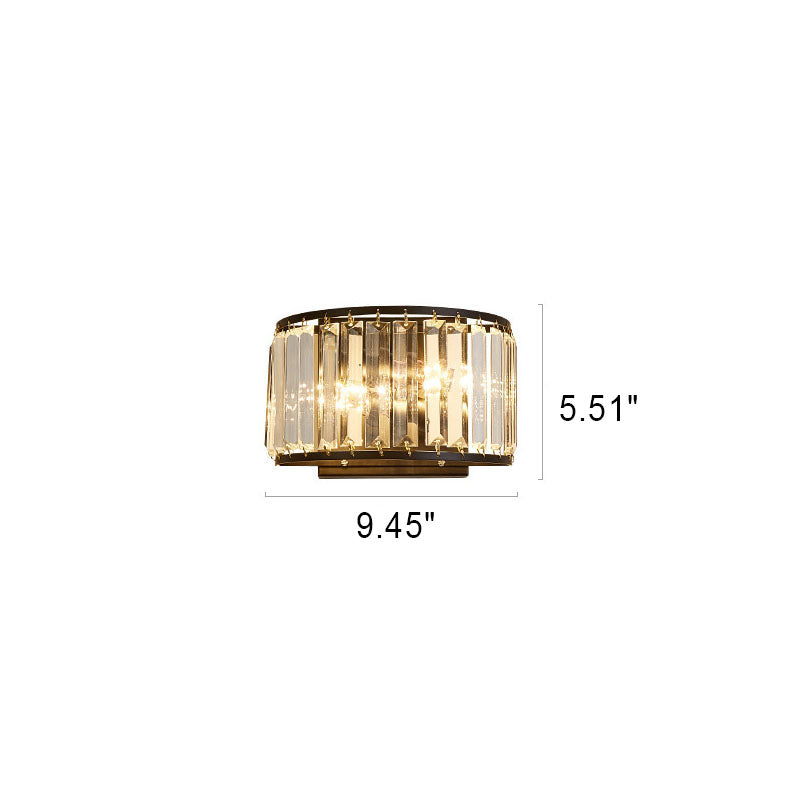 Light Minimalist Iron Crystal 2-Light Wall Sconce Lamp