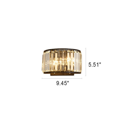 Light Minimalist Iron Crystal 2-Light Wall Sconce Lamp