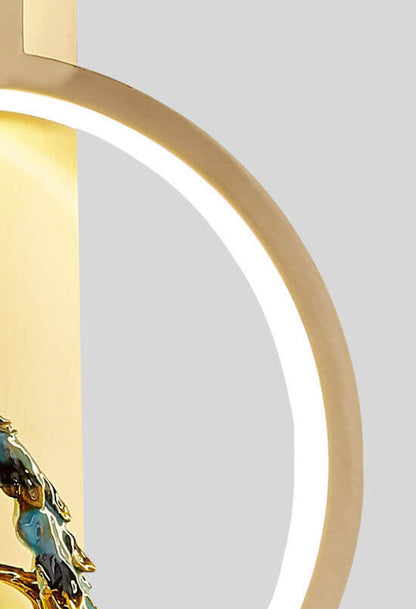 Modern Chinese Copper Long Round LED Wall Sconce Lamp