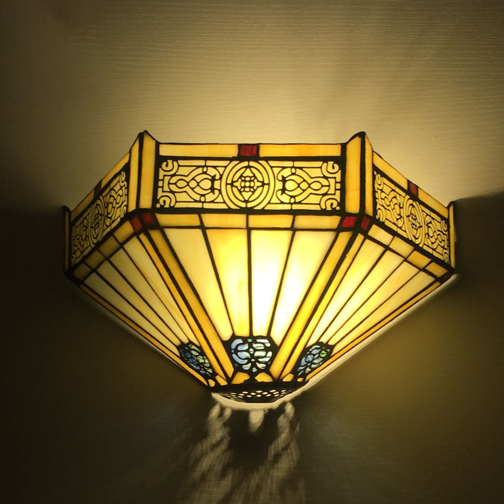 Tiffany Flower Dragonfly 1-Light Wall Sconce Lamp