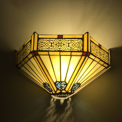 Tiffany Flower Dragonfly 1-Light Wall Sconce Lamp