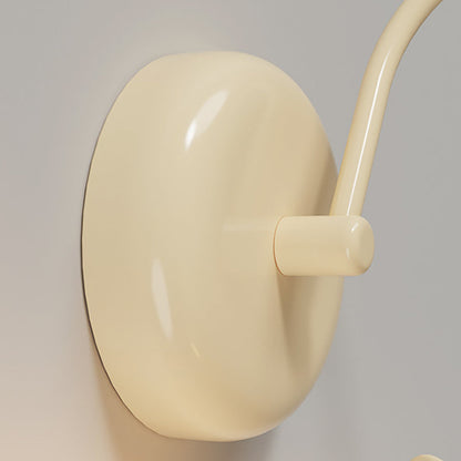 Round Disc Base PE Resin Iron 1-Light Wall Sconce Lamp